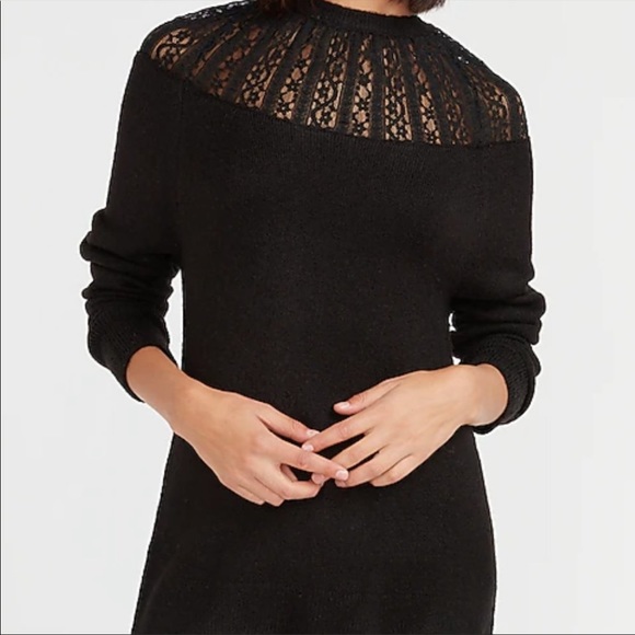 Express Lace Pieced Crew Neck Sweater - XL - Picture 2 of 5